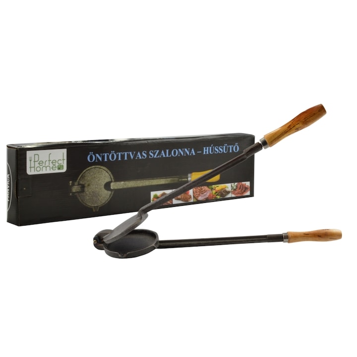 1 Presa din Fonta pentru Prajit Slanina, Carne sau Legume cu Picurator 1 Presa din Fonta pentru Prajit Slanina