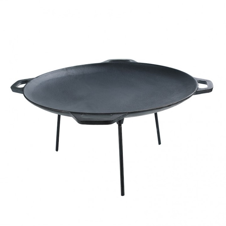 Plita din fonta pentru prajit, diametru 50 cm, disc grill, negru Plita din fonta pentru prajit